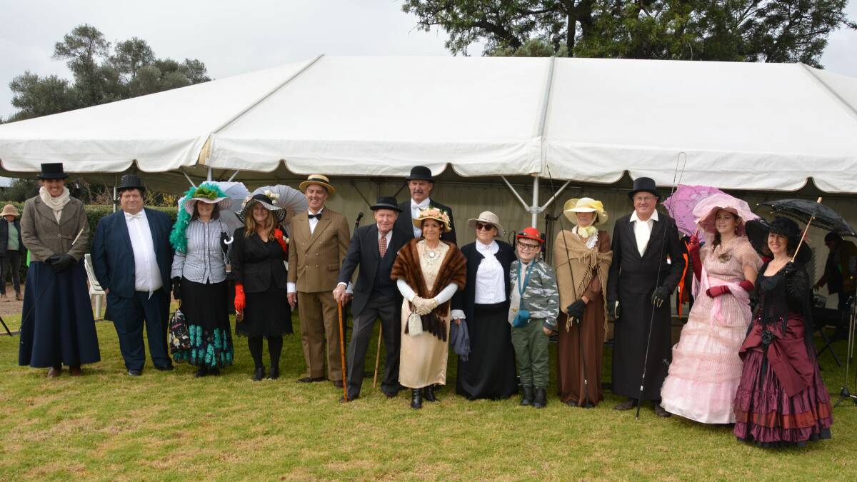 EDWARDIAN ERA: Visitors to Kurrumbede on Saturday embraced the Edwardian period dress code.