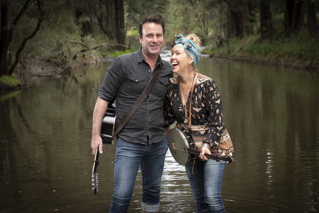 IN TUNE: Tamworth's country music sweetheart Felicity Urquhart and Josh Cunningham in Tamworth for the country music festival. Photo: Peter Hardin