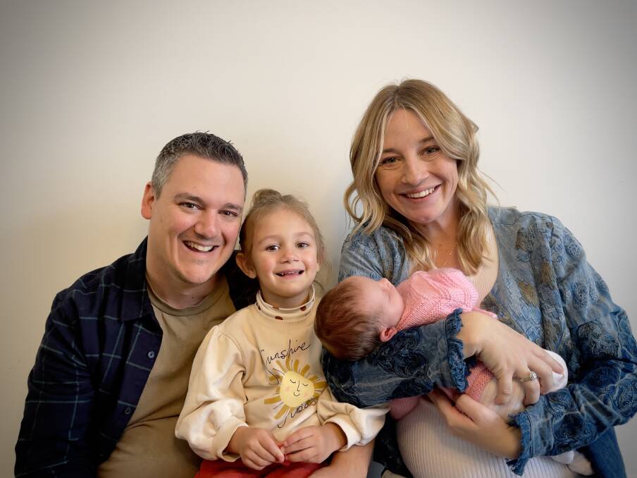 BABY TWO: Chris, Harriet, Lillian and Ashleigh Dallas. Photo: Supplied