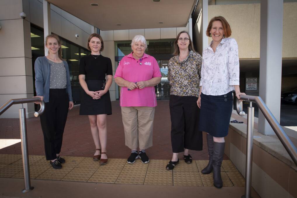 HIGHLY COMMENDED: Tamworth Regional Gallery's Naomi Blakey, Eloise Newall, Pam Brown, Emma Stilts and Bridget Guthrie. Photo: Peter Hardin