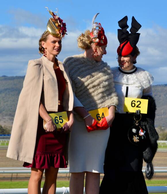 Top three local Fashions on the Field finalists and winner Marili Lepiku of Aberdeen (left).