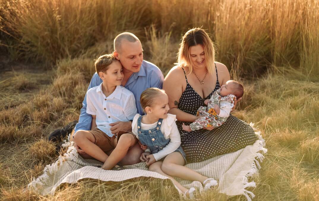 FAMILY PHOTO: Madison and Jessie Smith with baby Dottie, Maison and Darcie. Photo: K summer Photography 