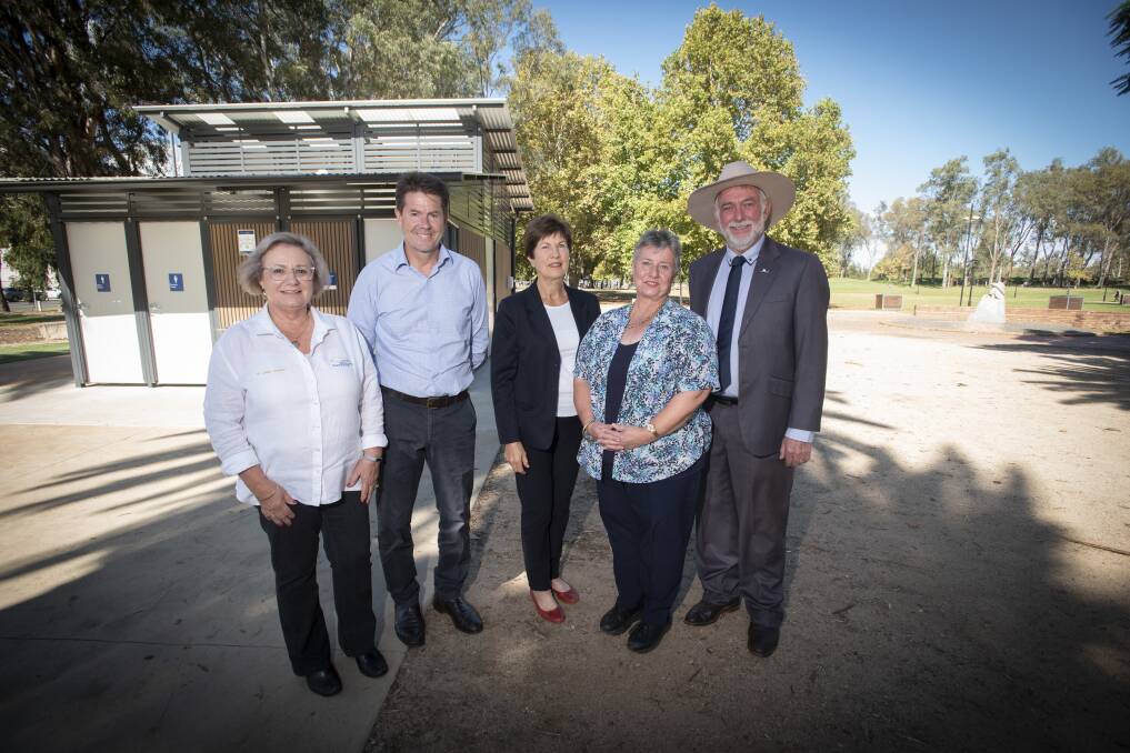 INCLUSIVE: Councillor Judy Coates, Tamworth MP Kevin Anderson, councillor Helen Tickle, disability advocate Fiona Hemmings and mayor Russell Webb. Photo: Peter Hardin 