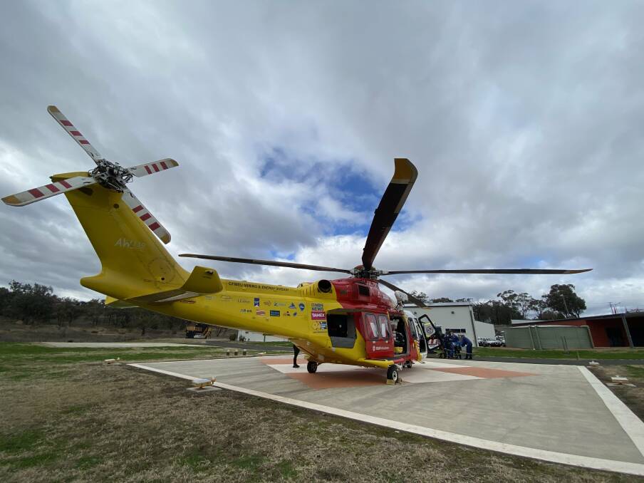 EMERGENCY: The Westpac chopper was called to Quirindi after an accident on a nearby property. Photo: WRH