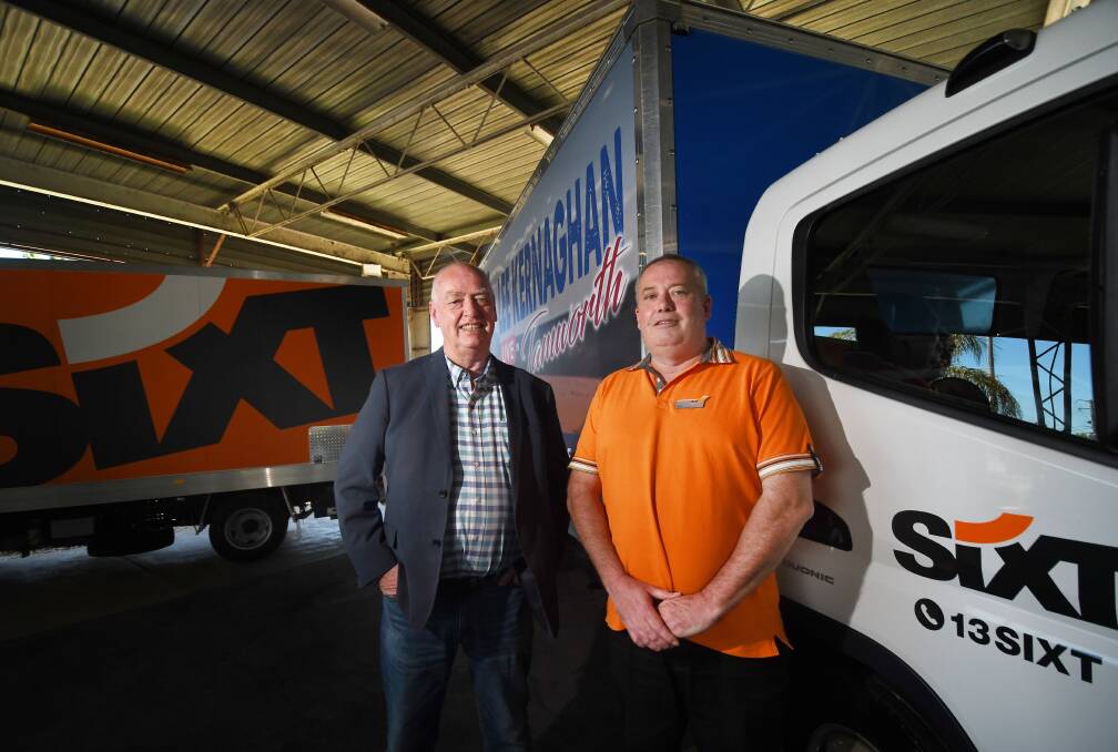 PARTNERSHIP: SIXT North West and New England franchisee Steve Miller with council's manager of events and music Barry Harley. Photo: Gareth Gardner 