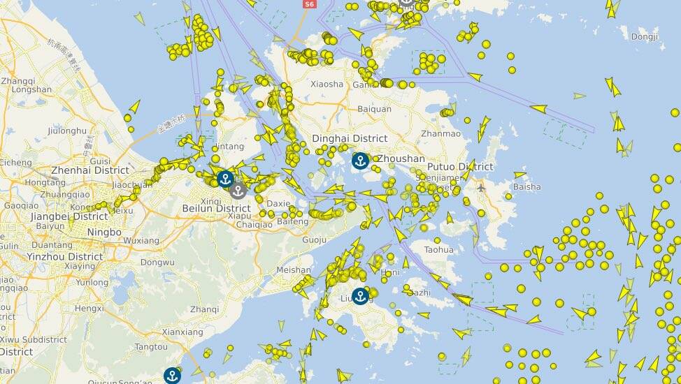 Congestion: Commercial shipping moored of Shanghai today. Image: Jen Berman, supply chain analyst. @JLBerman on Twitter