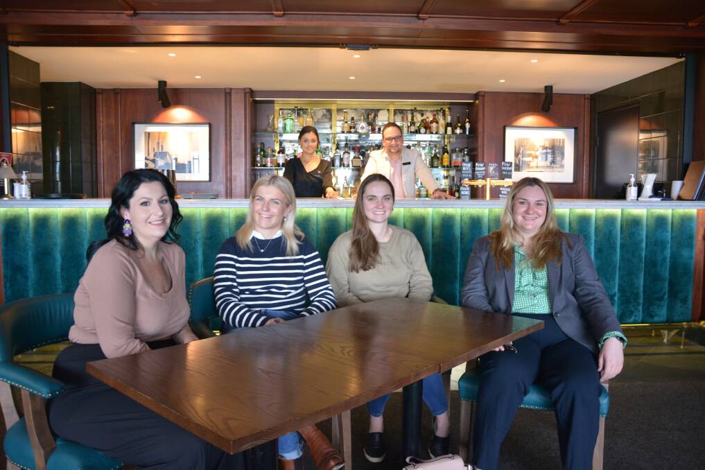 BIG EVENT: Junior Chamber's Jenna Rice, Edwina Carrigan, Hayley Wilson, Shonia Poole, along with the Powerhouse Hotel's Lauren Alley and Daine Cooper. Photo: Cody Tsaousis