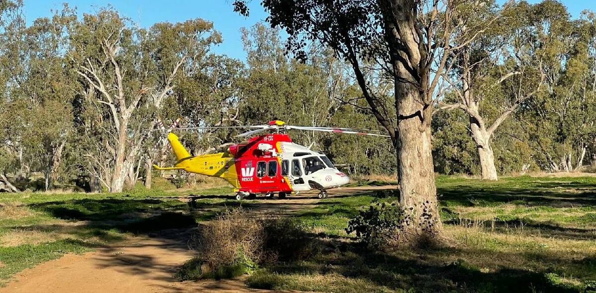 RESCUE CHOPPER: The Westpac Rescue Helicopter Service was required on Saturday afternoon for a double-motorcycle accident. Photo: supplied.