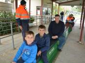TOOT TOOT: Drew and Liam Stimson were keen for their ride on the miniature train on Sunday. Photo: Cody Tsaousis