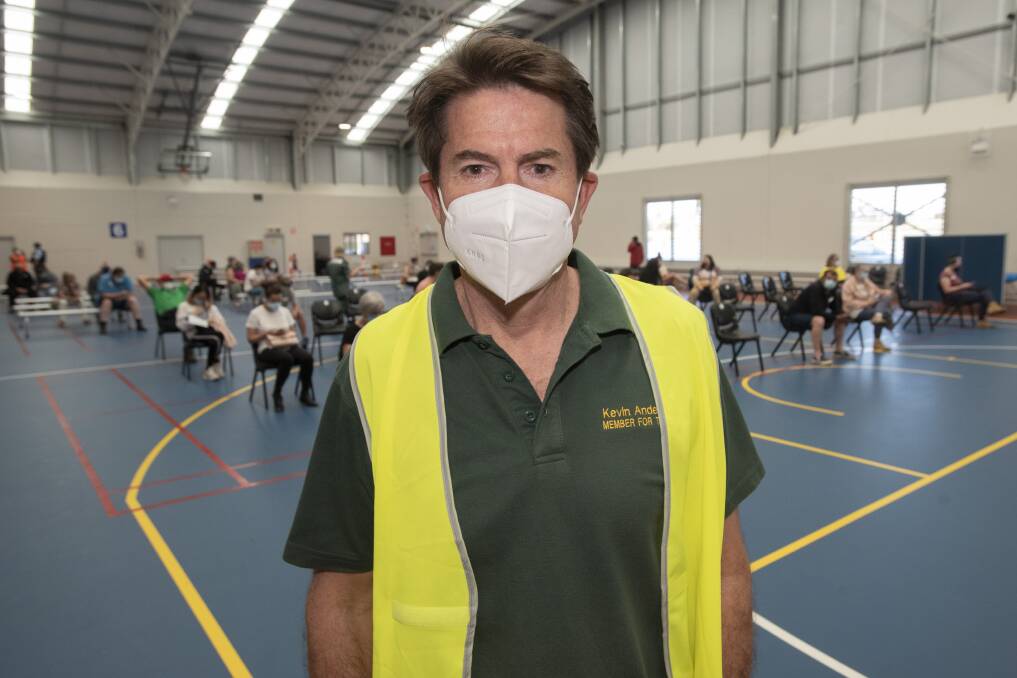 JAB JOB: TAMWORTH MP Kevin Anderson has said walk-in Pfizer hubs will be coming to the city shortly as demand for the vaccine remains high. Photo: Peter Hardin 120921PHA026