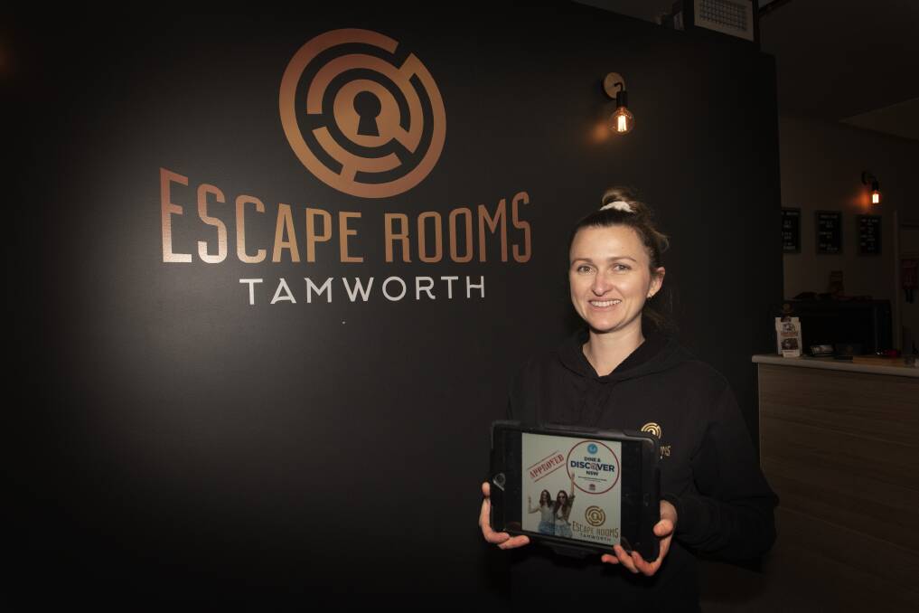 MORE TIME: Escape Rooms Tamworth manager Jody Stevens is thrilled with the government's decision to push the Dine and Discover deadline past the school holidays. Photo: Peter Hardin.