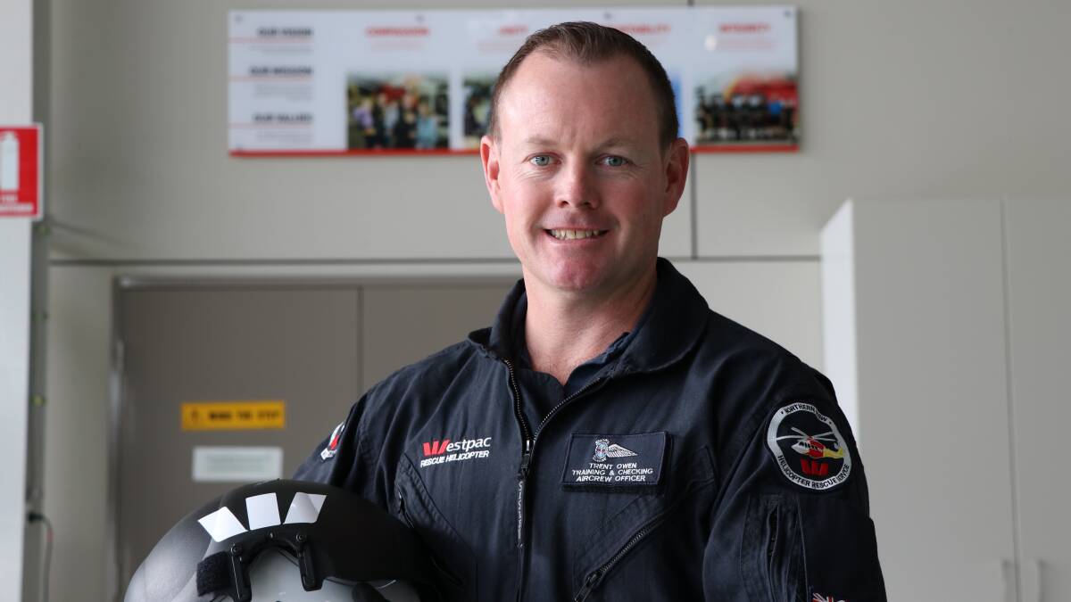 Trent Owen flying high after racking up 20 years with Westpac rescue