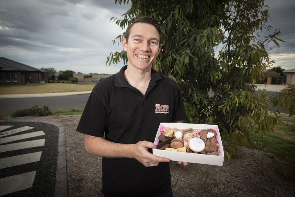 SWEET IDEA: Chris Watson has gone from sending people overseas to sending them a taste of overseas as part of his new business. Photo: Peter Hardin 230821PHD010