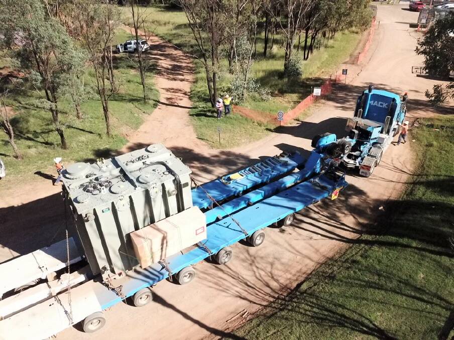 BIG EFFORT: This was one of the three 90 tonne transformers that made its way to Tamworth this week. Photo: TransGrid.