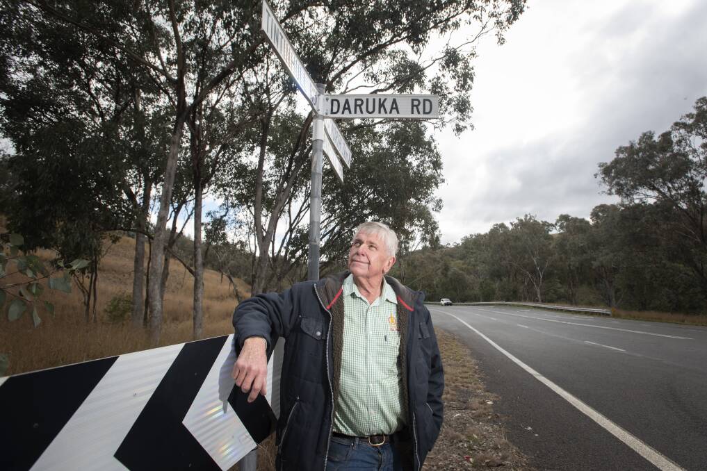 RARE FIND: Phil Betts on Daruka Road, where there have been recent koala sightings. Photo: Peter Hardin 040821PHB010