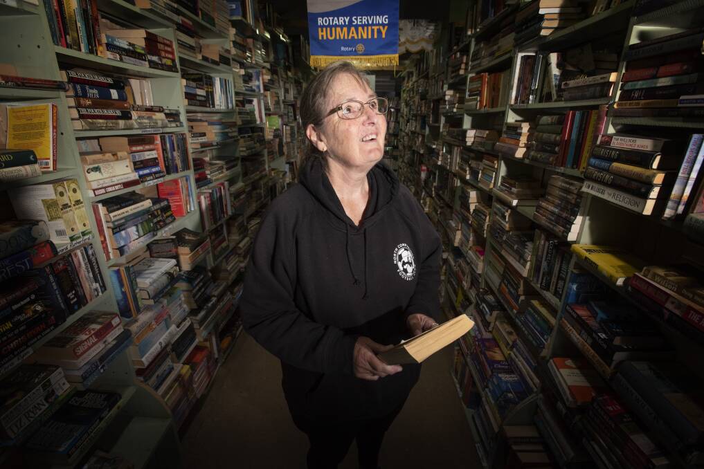 HARD WORKERS: Vicki Beaton is one of the Book Shed volunteers Rotary Club of Tamworth president Helen Lesley said are crucial to the organisation's success. Photo: Peter Hardin, file.
