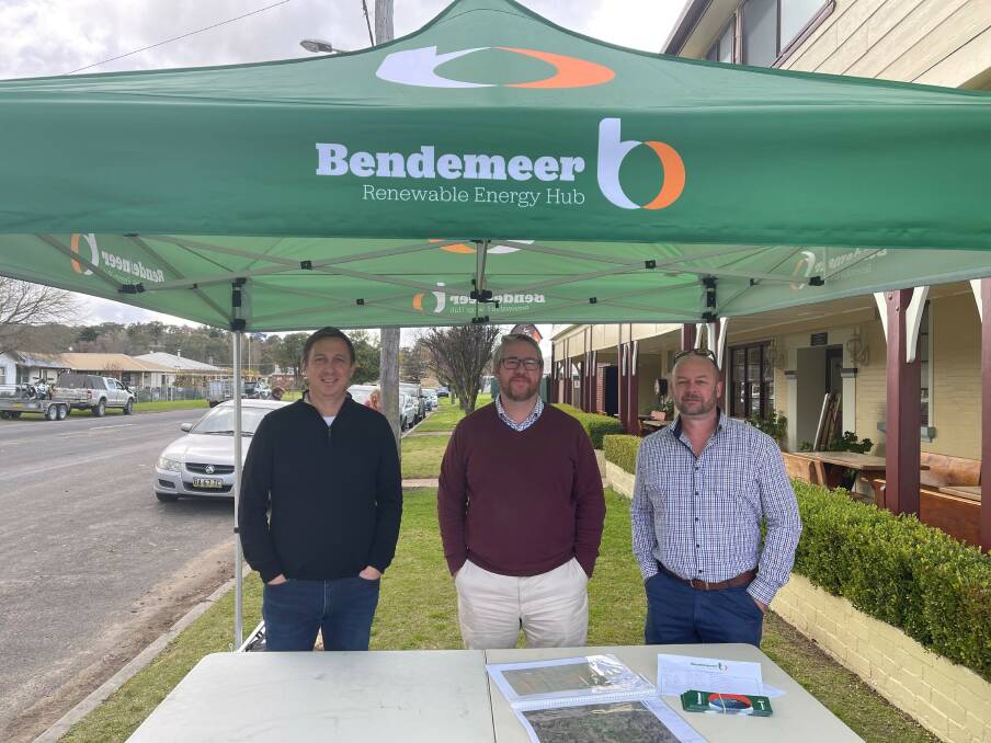 KEY ROLES: Project manager Mark Vile, project director Llewellyn Owens, and project engineer Joel Gribble were on hand to answer questions on Saturday: Photo: supplied