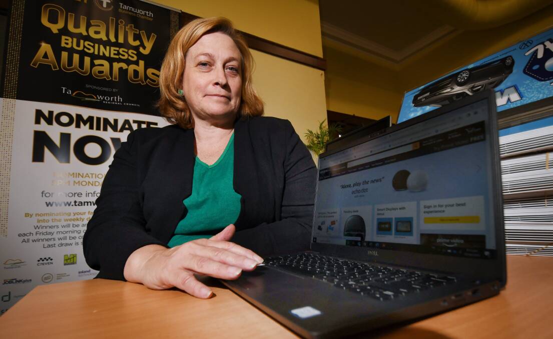 SPEND LOCAL: Tamworth Business Chamber president Stephanie Cameron is calling on people to shop local as the city's online shopping activity surges. Photo: Gareth Gardner