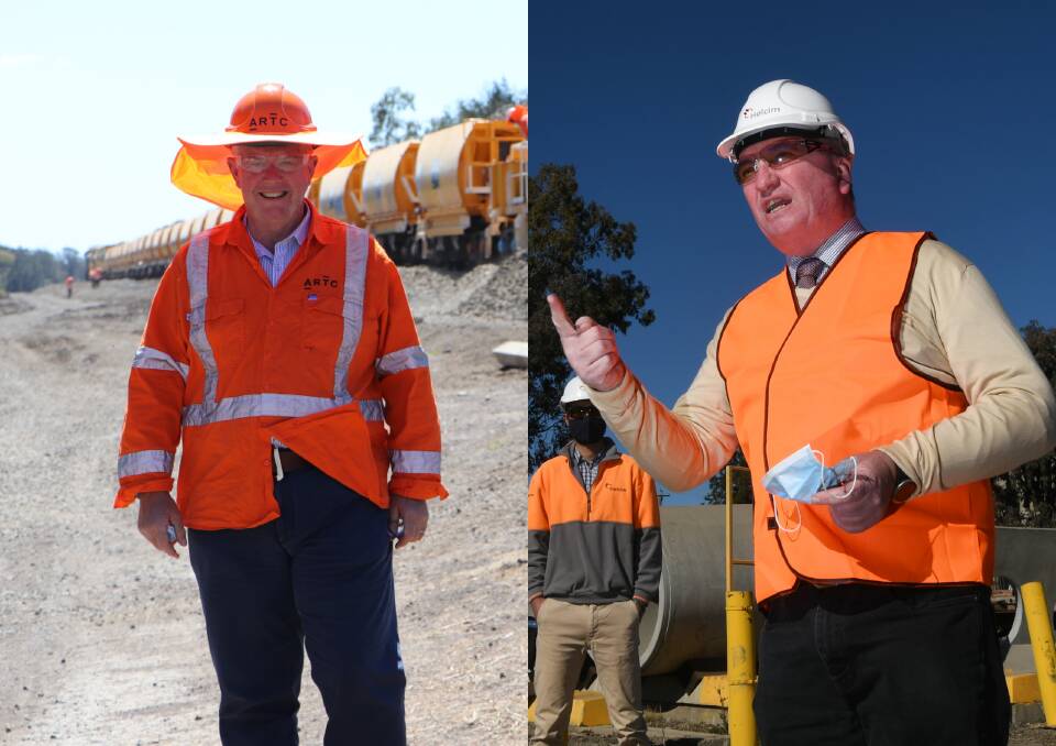ON TRACK: The hugely expensive Inland Rail project has recently had some major developments. Photo: Supplied (left), Gareth Gardner (right)