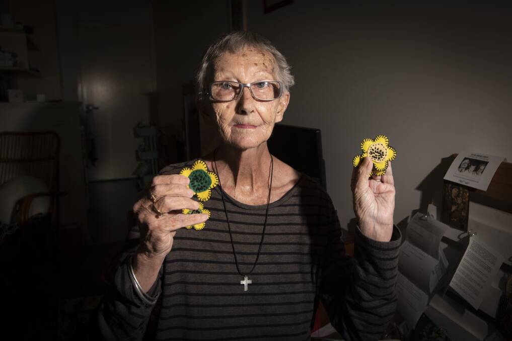 LOVE NOT WAR: Sandra Newling wants to spread the message of peace and get others to show they stand in solidarity with the people of Ukraine. Photo: Peter Hardin