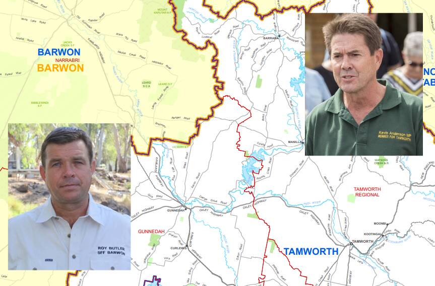 BATTLEGROUND: Roy Butler (left) was keen to take Gunnedah into the Barwon electorate, but Tamworth's Kevin Anderson looks set to retain the town for the 2023 election.