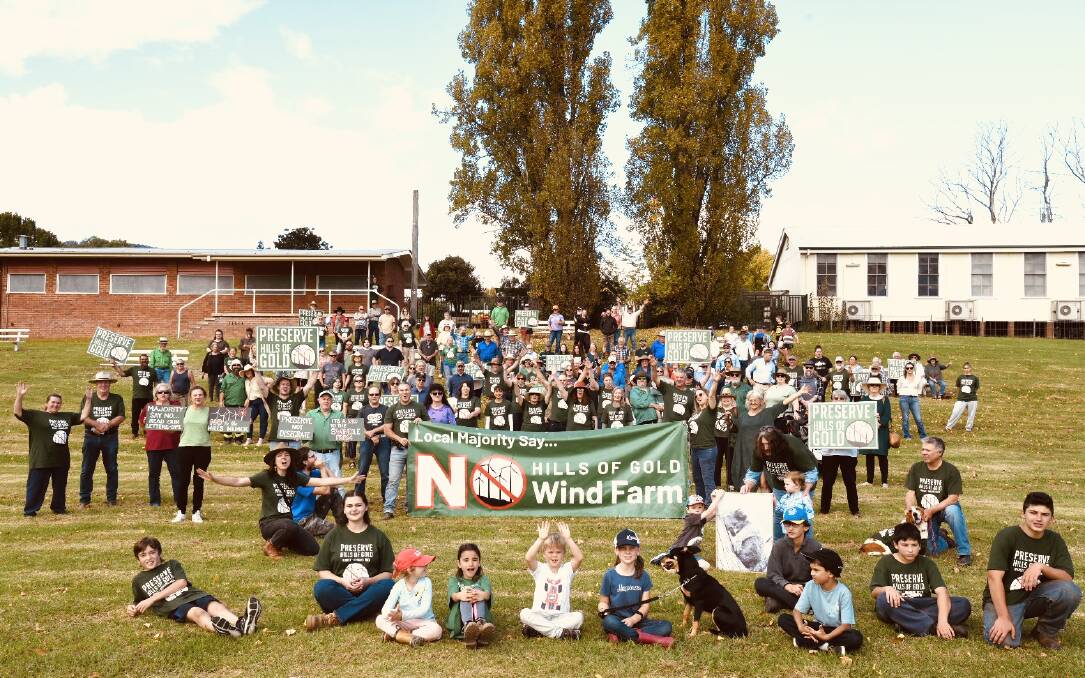 STANDING FIRM: A number of residents in the Nundle community are vocally against the Hills of Gold Wind Farm. Photo: supplied