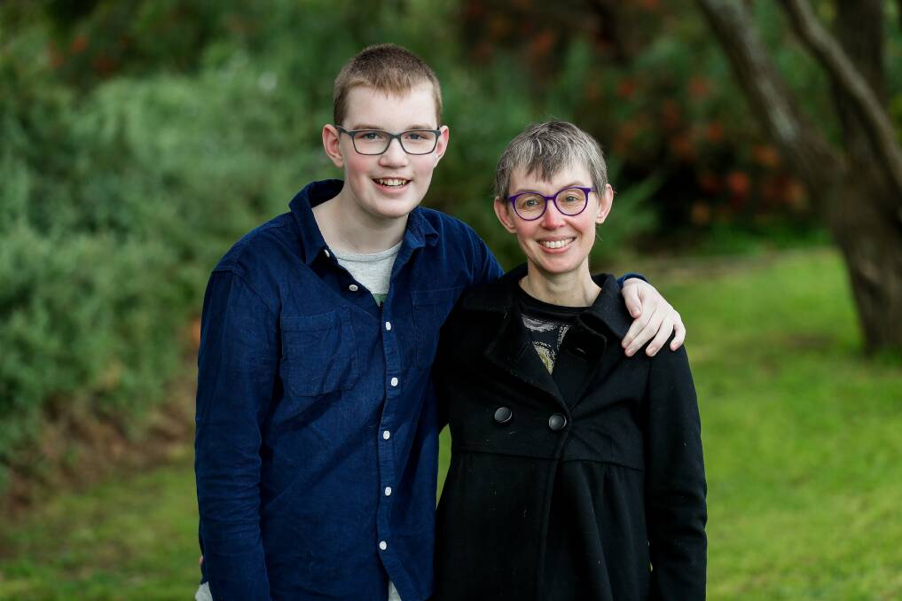 Family bond: Kylie Stewart is a carer for son Ben, 14, who has autism, Asperger's Syndrome and epilepsy. She is also a carer for husband Andrew, who has multiple mental health neurodivergent and physical illnesses. Picture: Morgan Hancock