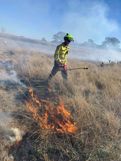 ACT Parks and Conservation hazard reduction burn near Pialligo Ave, Majura
