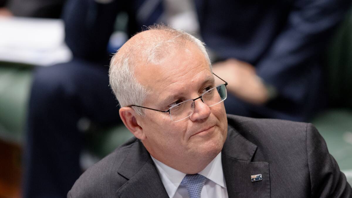 Prime Minister Scott Morrison in Question Time on Wednesday. Picture: Sitthixay Ditthavong
