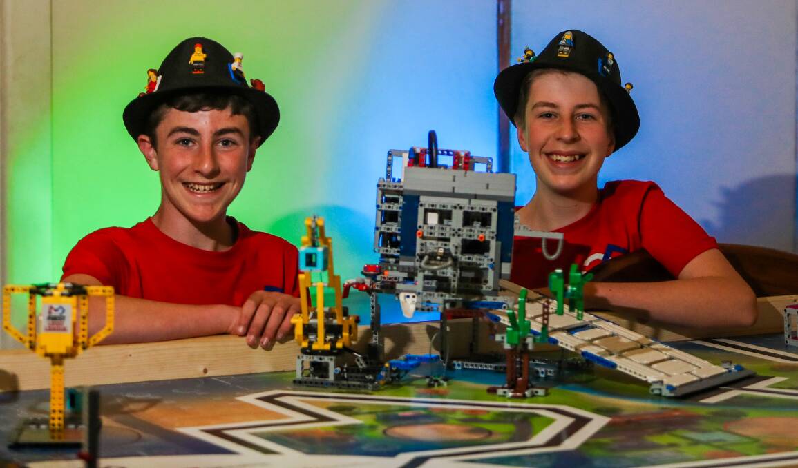 Creative: Terang brothers Luke and Ben Wickenton will be heading off to America next year to take on the world with their LEGO creations. Picture: Morgan Hancock
