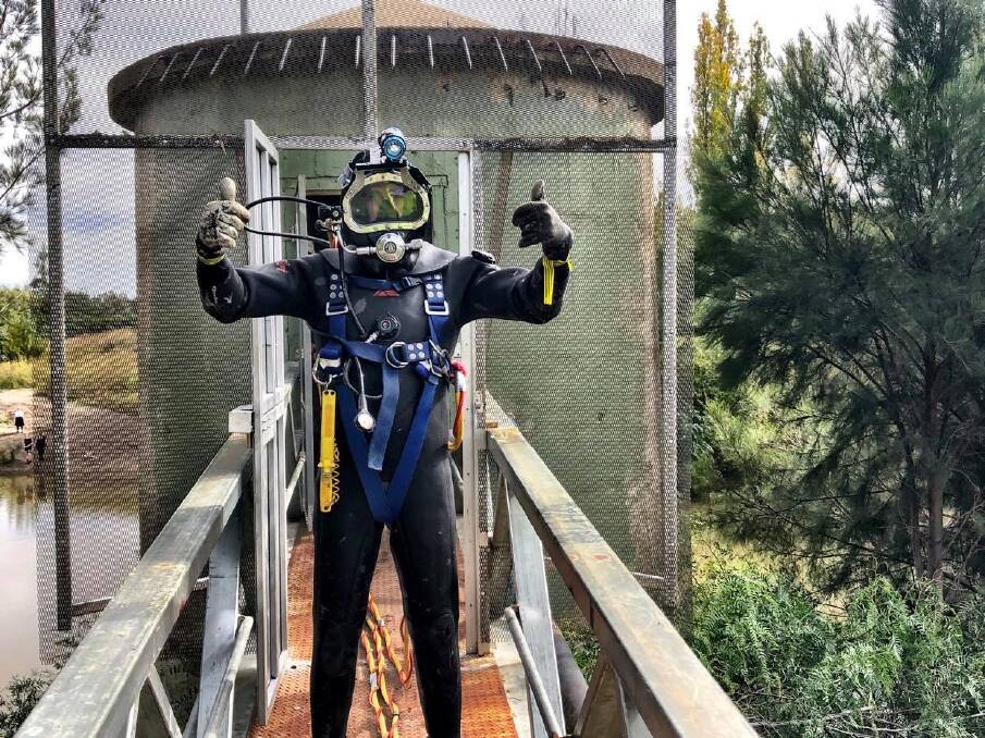 THUMBS UP: A team of four specialist divers were used to inspect the Nundle Pump Station and Paradise Wells. Photo: Tamworth Regional Council