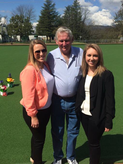 FAMILY: Kim, Danny and Rebecca Gallegos at Murrurundi Bowling Club around 12 months before Danny was diagnosed with stage 3 bowel cancer. Rebecca will fundraise for the North West Cancer Centre in Tamworth.