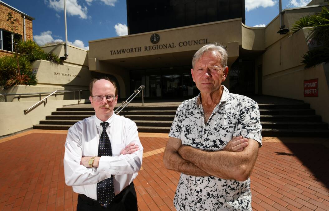 KNOCKED BACK: Tamworth Regional Ratepayers' Association Stephen Maher and David McKinnon made representations to the council on behalf of nearby residents. Photo: Gareth Gardner