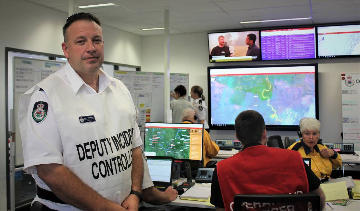 IN CONTROL: Tamworth District deputy incident manager Michael Robinson at the Quirindi fire management headquarters. Photo: Madeline Link