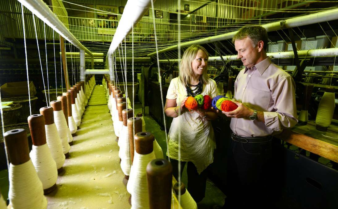 STRONG YARN: Nundle Woolen Mill owners Kylie and Nick Bradford took over the mill in 2011. Photo: Barry Walton