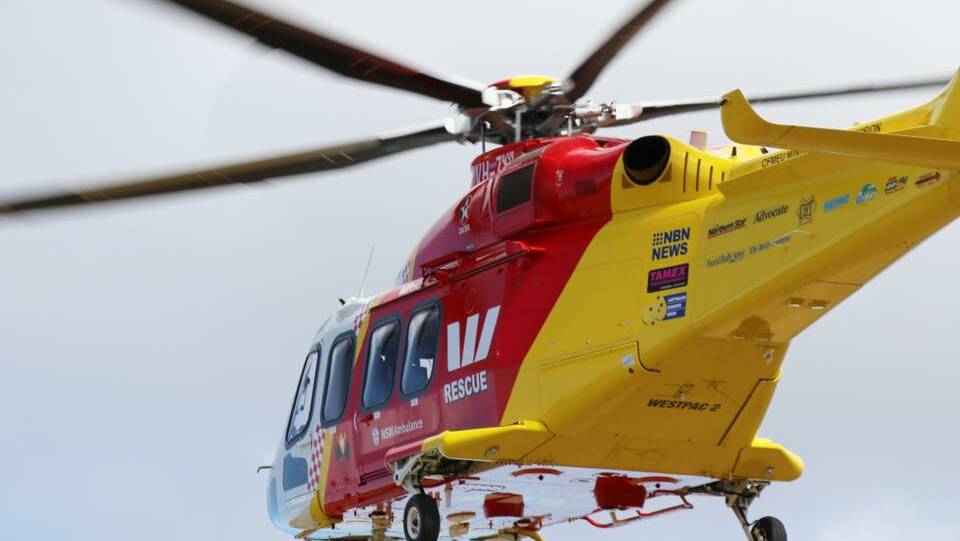 HELICOPTER RESCUE: Crews responded to reports of a car crash east of Boggabri on Anzac Day. Photo: Westpac Rescue Helicopter Service
