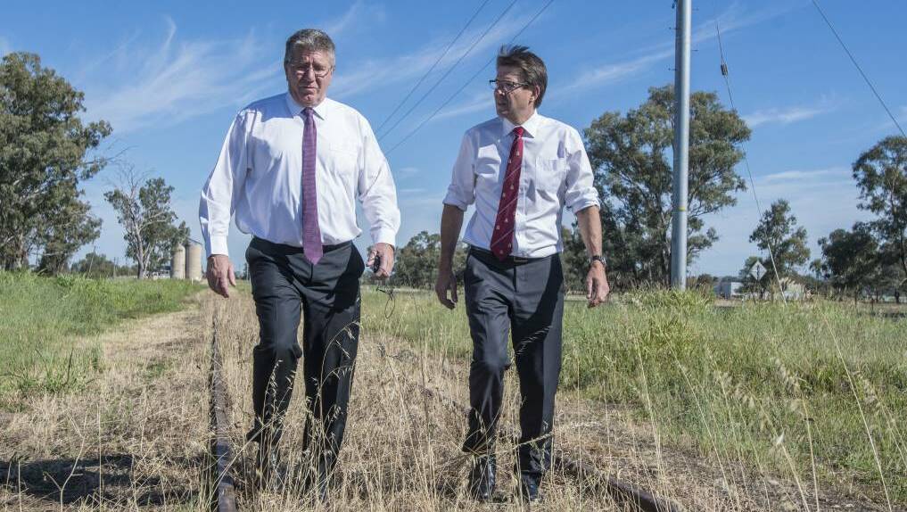 UNCHANGED: Construction is yet to begin on the $7.4 million freight hub announced by Tamworth Regional Council mayor Col Murray and MP Kevin Anderson last year. Photo: Peter Hardin