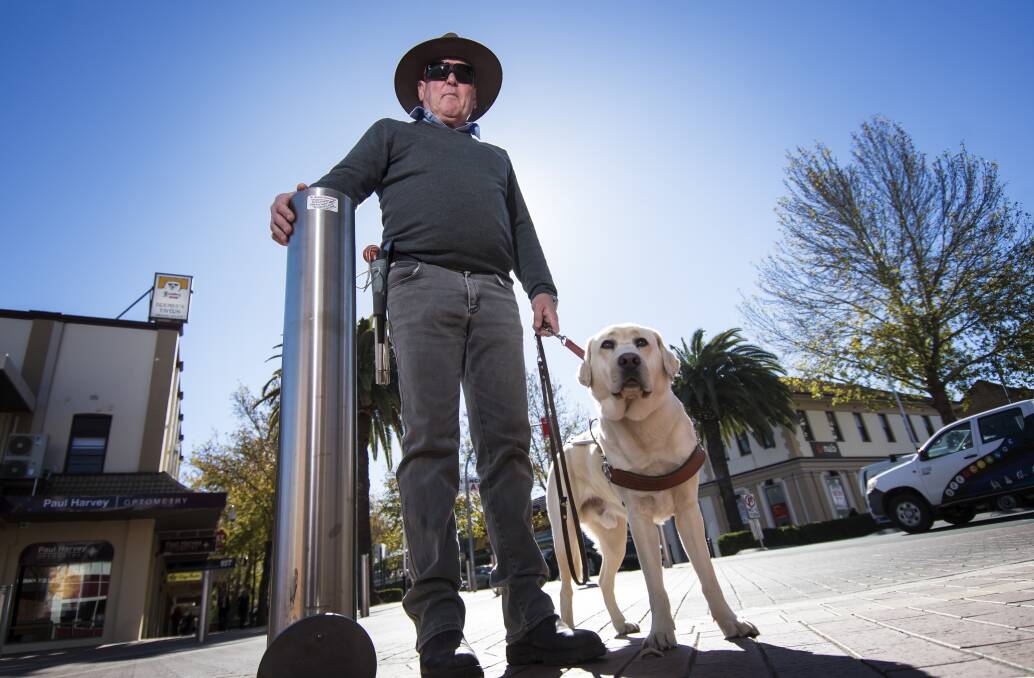 CONCERNED: Tamworth resident Phillip Tilley is vision impaired and said the lack of tactile markers affects his safety and sense of direction. Photo: Peter Hardin