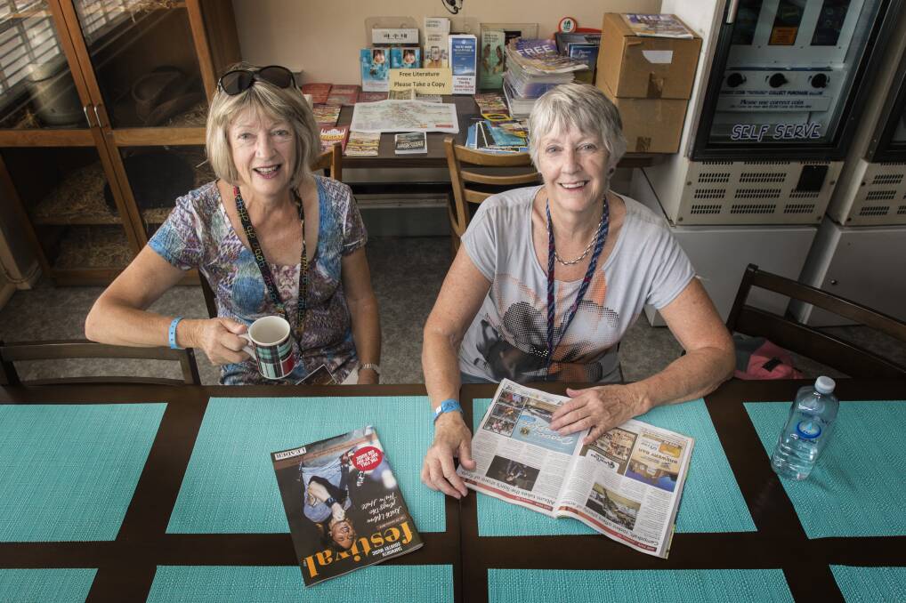 VISITORS: Pam Webber and Diane Graham from Christchurch stay at the Youth Hostel in Tamworth with The Gore Group that's been coming for decades. Photo: Peter Hardin