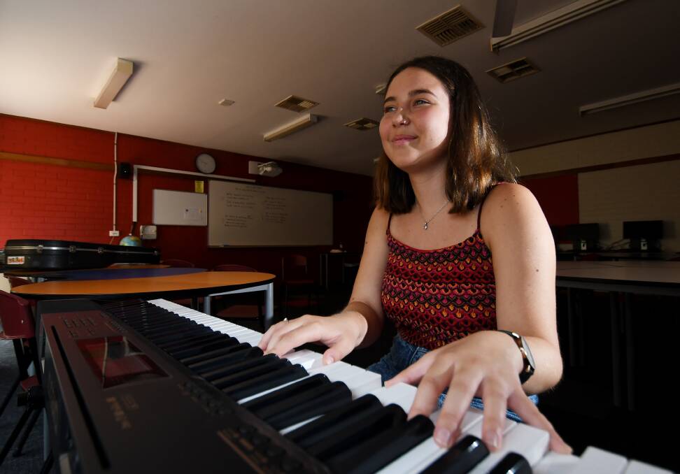 PIANIST: CMAA Academy student Jem Cassar-Daley hopes to refine her songwriting skills at the two week intensive. Photo: Gareth Gardner