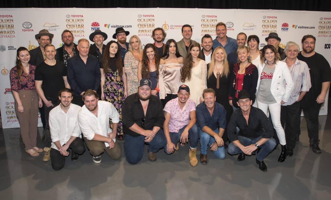 NOMINATED: All the artists that are nominated for the 2019 Toyota Golden Guitar Awards in Sydney earlier this year. Photo: Peter Hardin