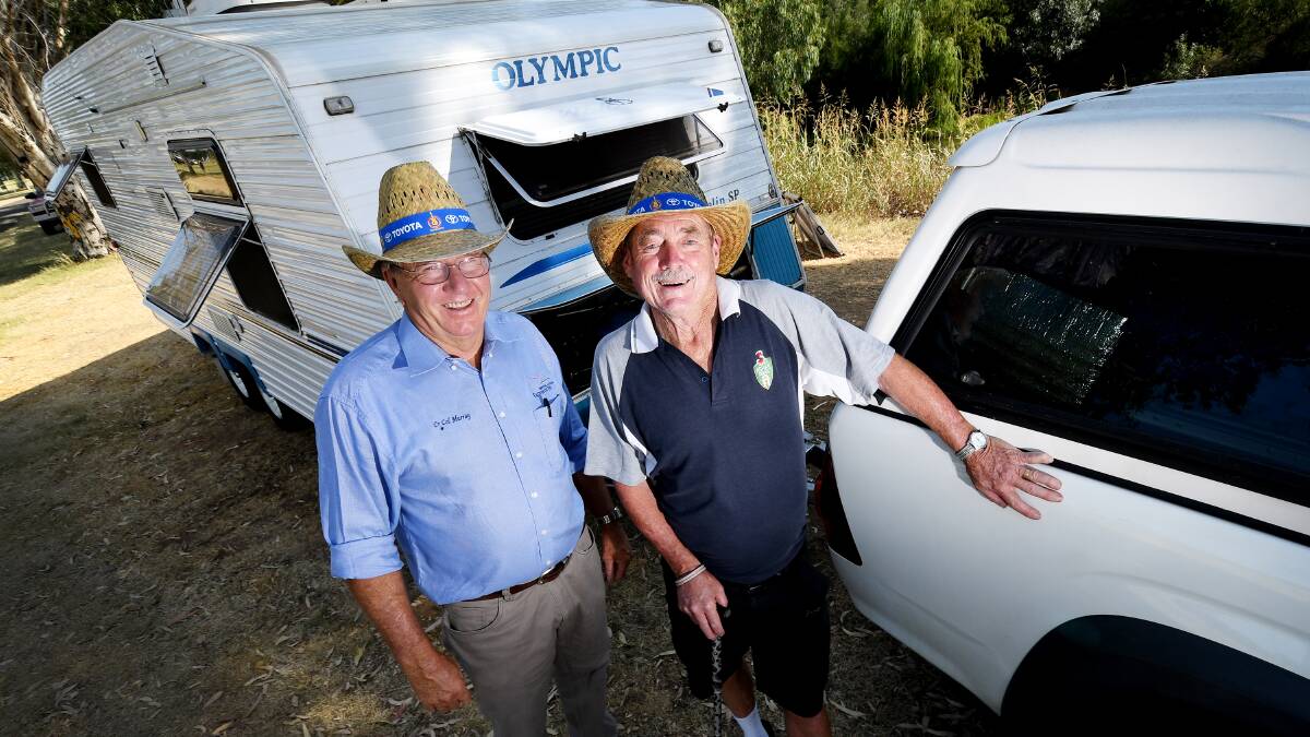 FESTIVAL GEARS UP: Tamworth Regional Council mayor Col Murray with Tamworth Cricket Incorporated administrator Grahame Davies at the riverside caravan park ahead of Tamworth Country Music Festival. Photo: Gareth Gardner