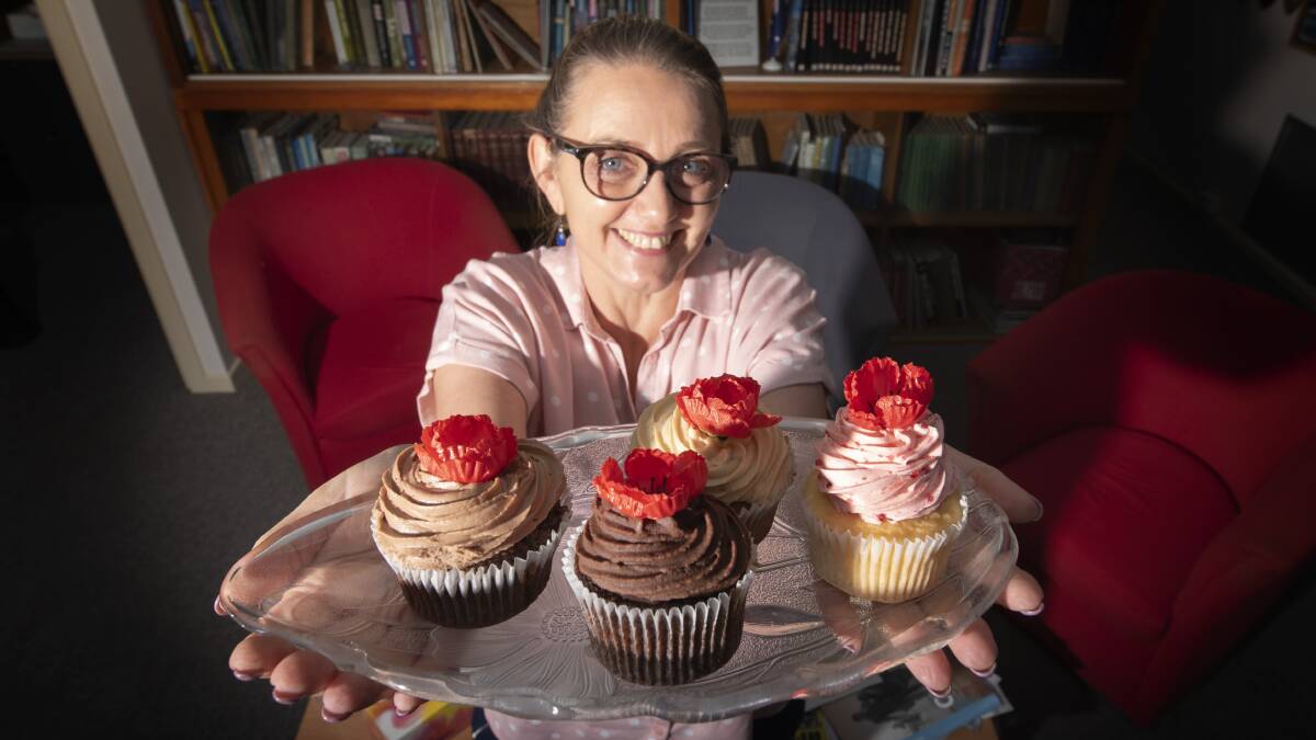 TIME TO EAT CAKE: Tamworth RSL Sub-Branch's Jayne McCarthy with some delicious treats like the ones CWA ladies will make for the Veteran's Health Week sale on Saturday. Photo: Peter Hardin 061119PHD011