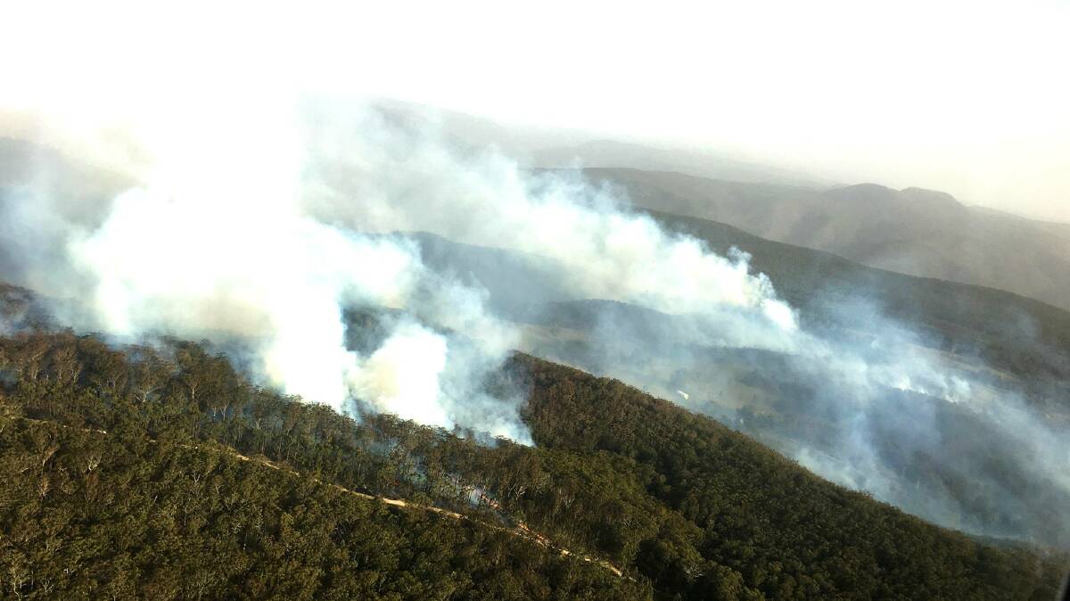 BLAZE: NSW Rural Fire Service volunteers are working hard to bring the Melrose blaze under control. Photo: NSW RFS
