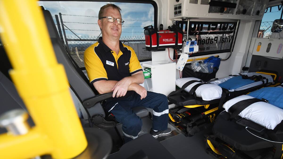 SERVICE CELEBRATES: CareFlight patient transport driver Phillip Morrison is excited the service is celebrating one year in Tamworth. Photo: Gareth Gardner 160419GGD01