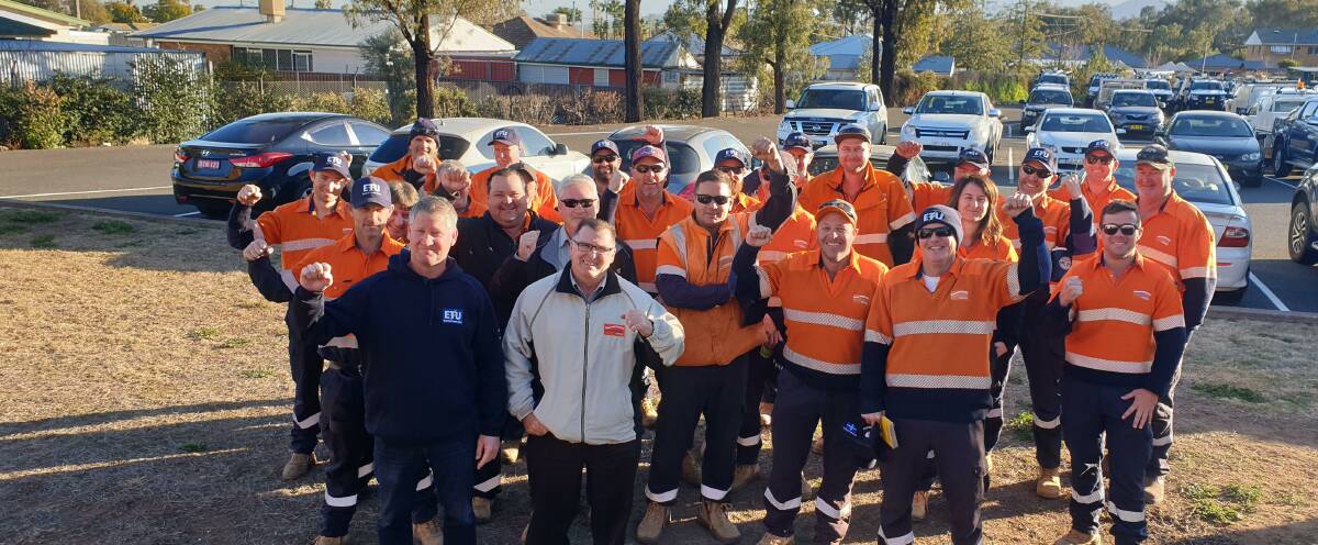 JOB CUTS: Electrical Trades Union secretary Justin Page met with Tamworth Essential Energy employees on Wednesday. 