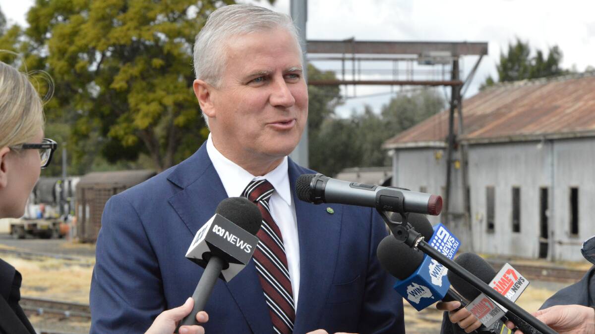NEW OFFICE: Deputy Prime Minister and Minister for Infrastructure Michael McCormack at the signing off of the Inland Rail project in Parkes.