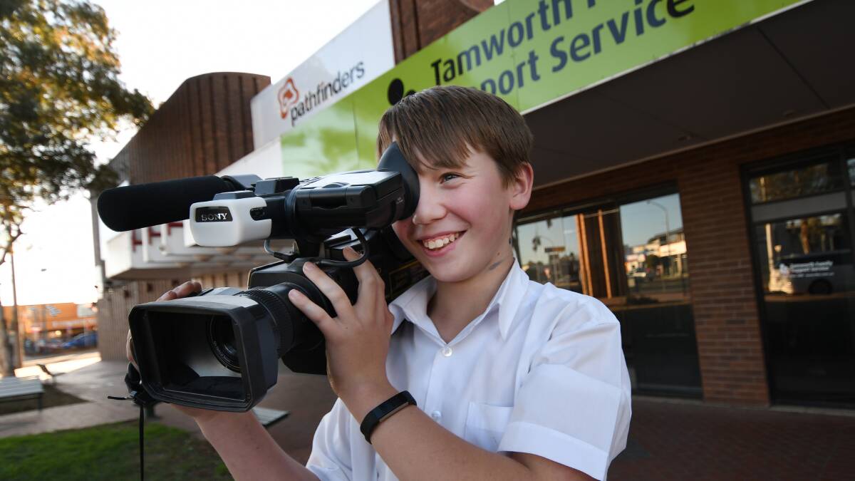 ACTION: Tamworth resident Ollie Smith prepares for the Rec Ya Shorts Film Festival. This year the short film festival with a mental health focus is offering more than $40,000 in prizes to students in regional NSW. Photo: Gareth Gardner