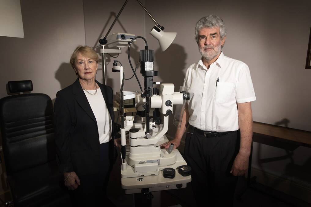DOCTOR SHORTAGE: Tamworth Regional Council councillor Juanita Wilson and ophthalmologist Dr David Moore. Photo: Peter Hardin 010421PHA004