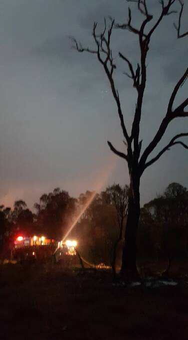 LIGHTNING STRIKES: Bendemeer RFS responded to two trees alight on Thursday night. Photo: Bendemeer RFS